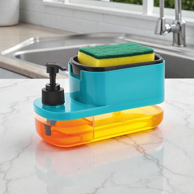 3 in 1 Soap Pump Dispenser Dish Soap Liquid Dispenser Sponge Holder