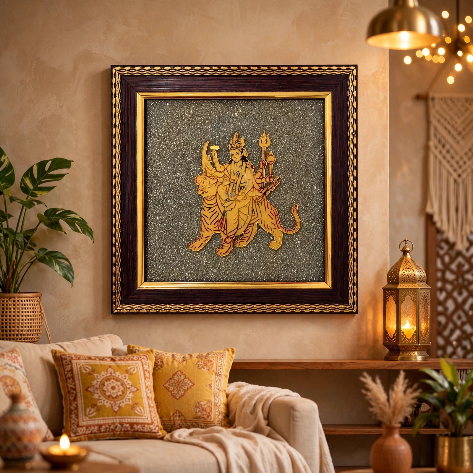Maa Durga Pyrite Frame