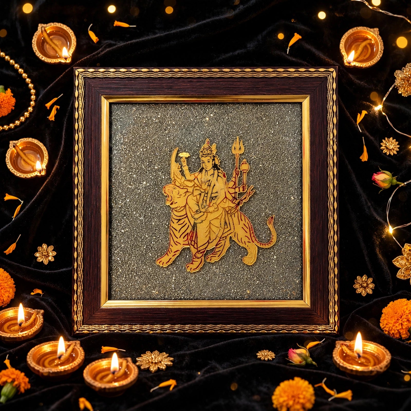 Maa Durga Pyrite Frame