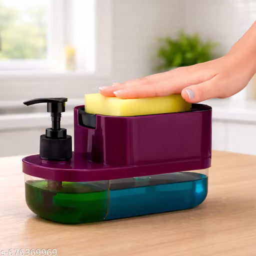 3 in 1 Soap Pump Dispenser Dish Soap Liquid Dispenser Sponge Holder