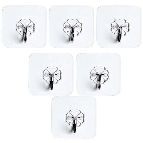 Self Adhesive Wall Hooks, Heavy Duty Sticky Hooks for Hanging Waterproof Transparent