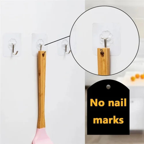 Self Adhesive Wall Hooks, Heavy Duty Sticky Hooks for Hanging Waterproof Transparent
